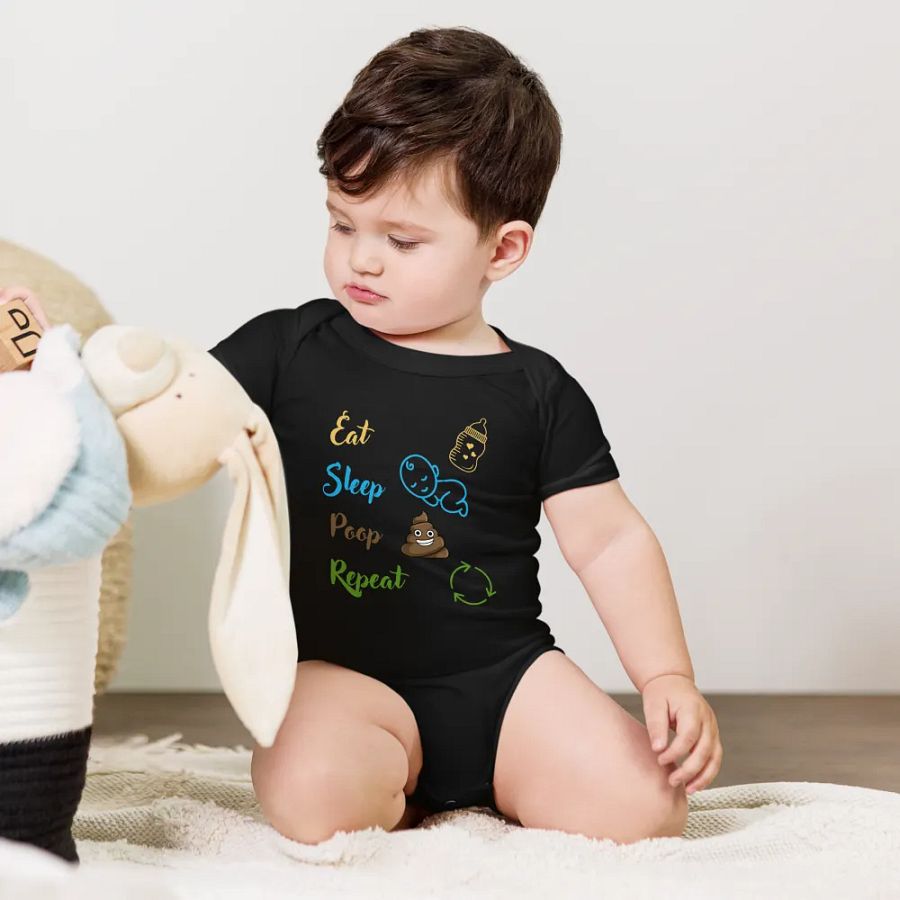 Eat Sleep Poop Repeat Color Baby Onesie product image (8)