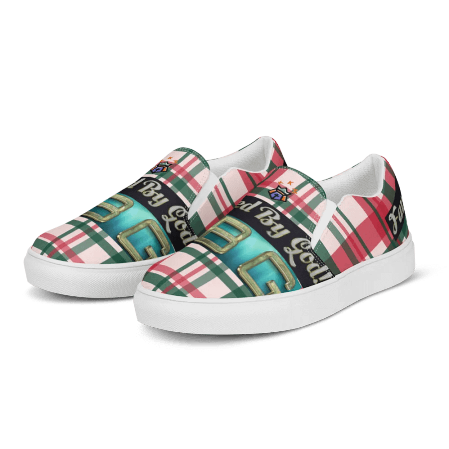 BBG Red and Green Plaid Women's Slip On product image (2)