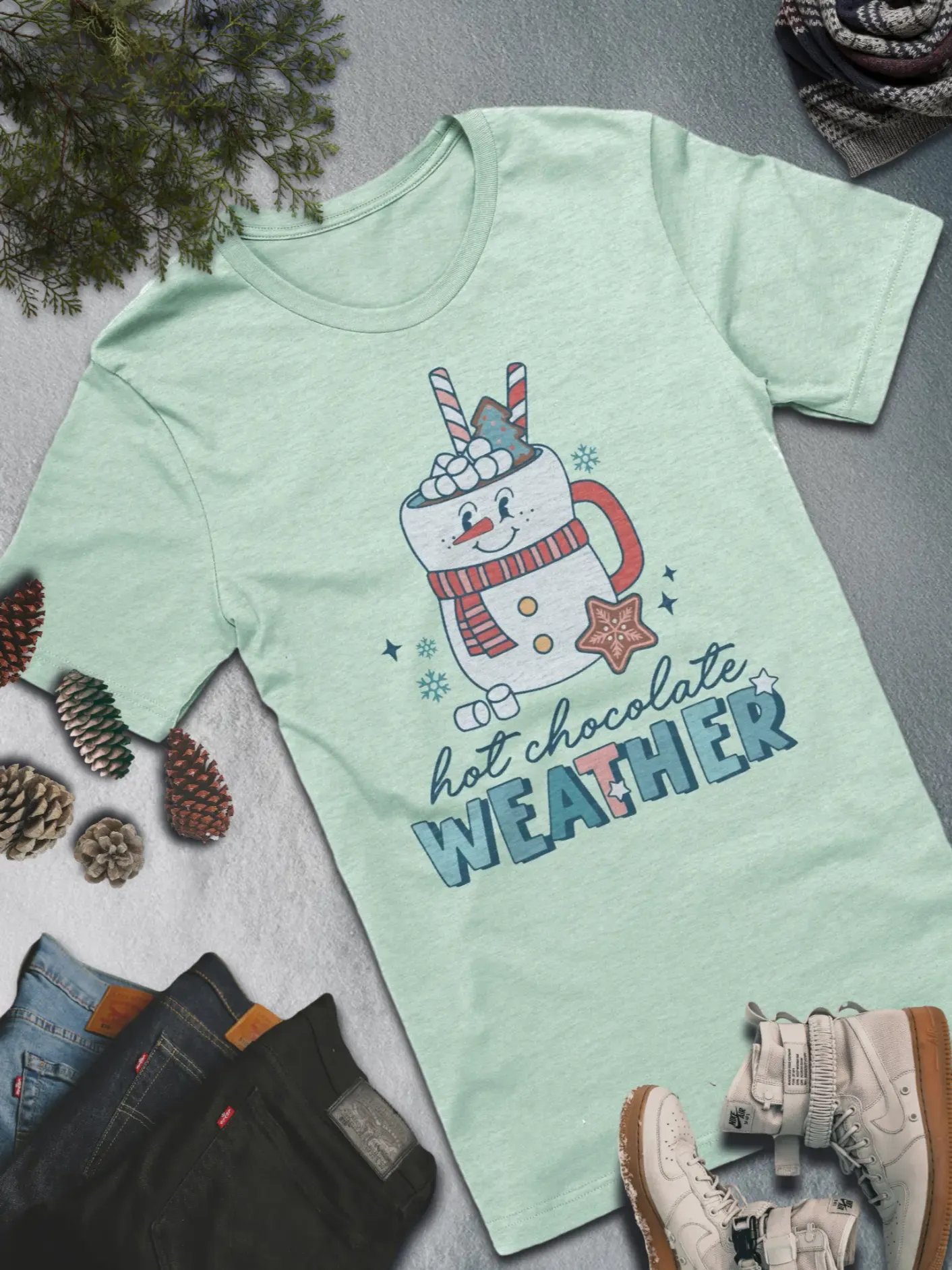 Hot Chocolate Weather T-Shirt – Cozy and Festive Winter Style product image (1)