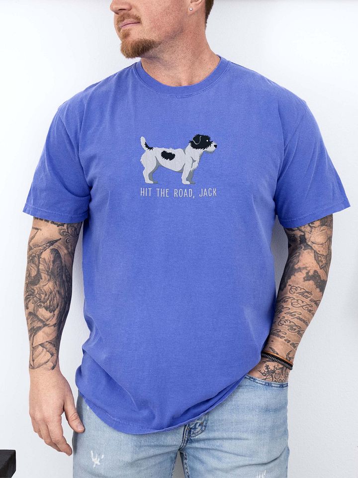 Hit the Road, Jack T-Shirt(Embroidered) of a Jack Russell Terrier(Black& White, Rough Coat) product image (2)