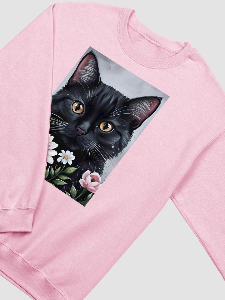 Whimsical Cat and Flowers Crewneck Sweatshirt product image (13)