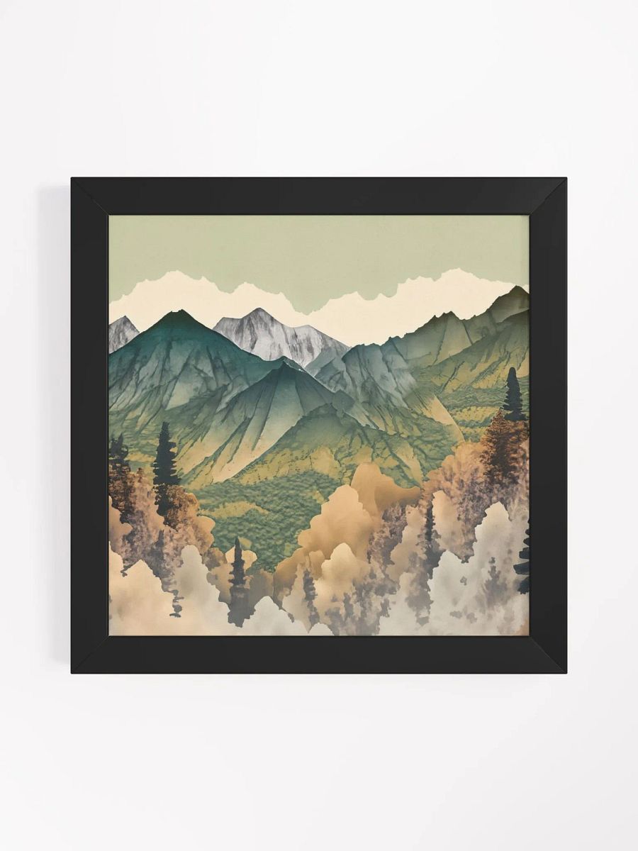 Find Your Mountain Refuge: Framed Matte Poster of a Majestic Range product image (1)