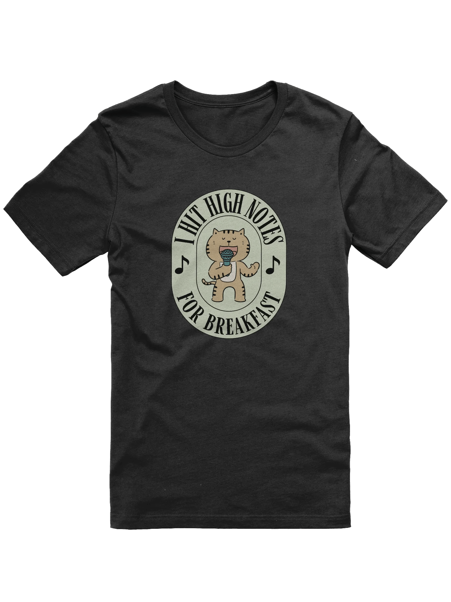 I Hit High Notes For Breakfast - Funny T-Shirt For Singers - Singing Cat product image (2)
