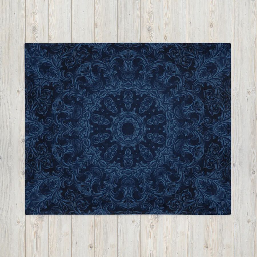 Blue Kaleidoscope Throw Blanket product image (16)