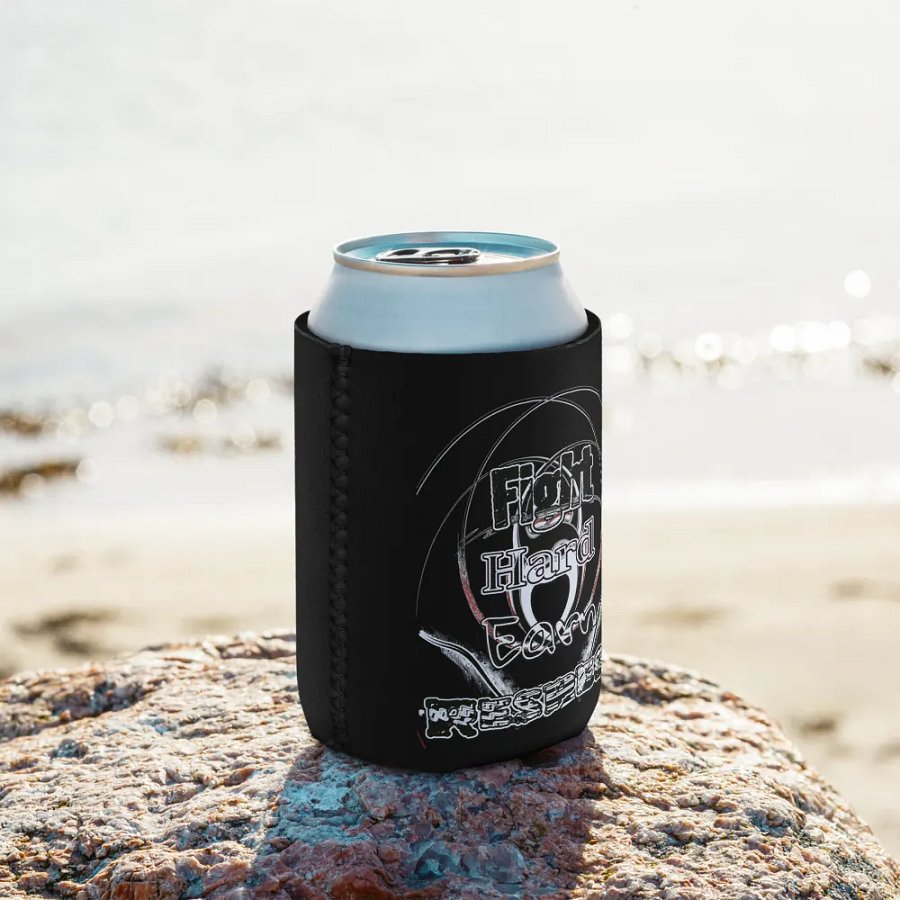 Fight Hard Earn Respect - Black - Coozie Can Cooler product image (9)