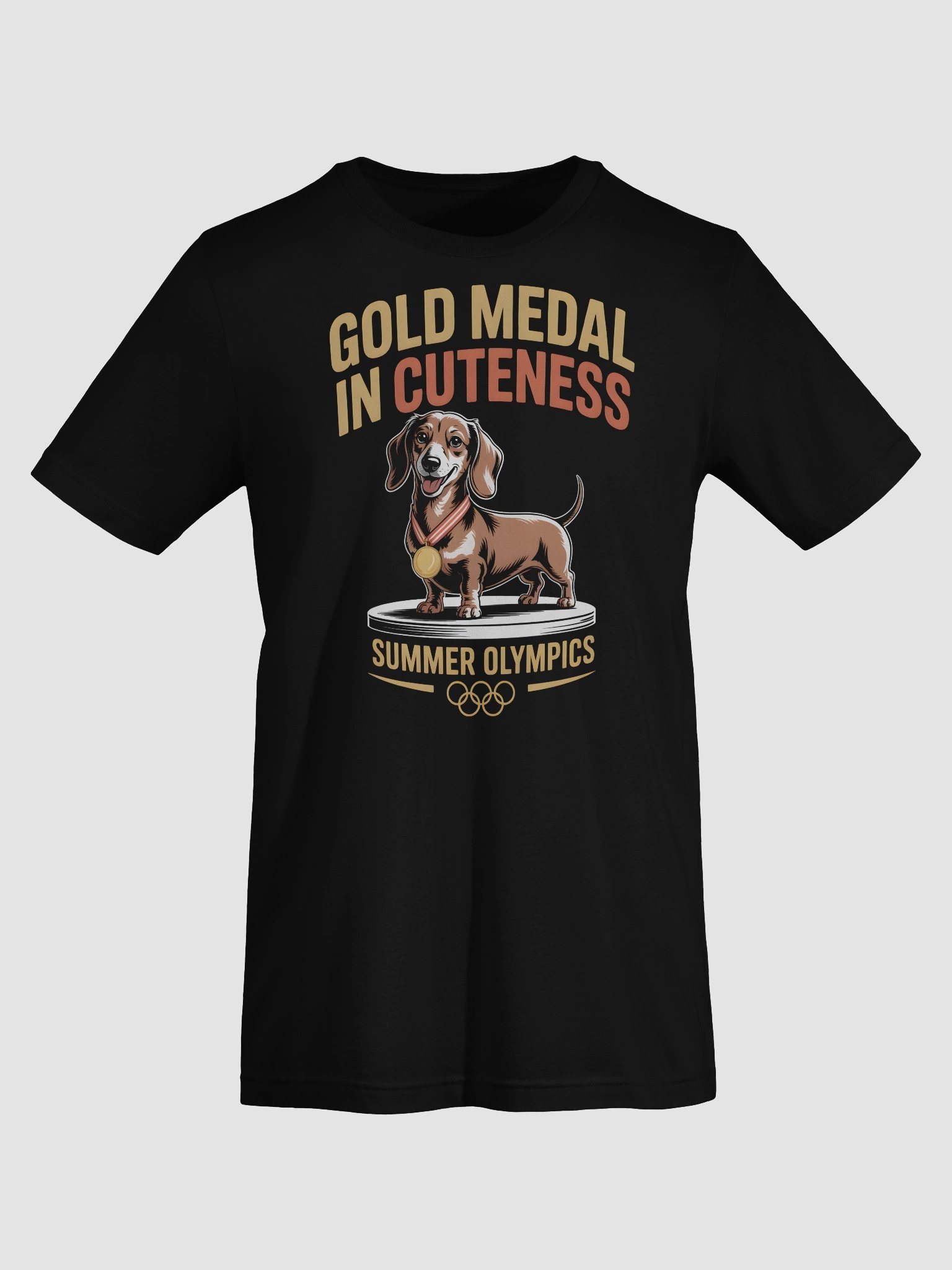 Gold Medal in Cuteness Dachshund T-Shirt – Summer Olympics Dog T-Shirt product image (7)