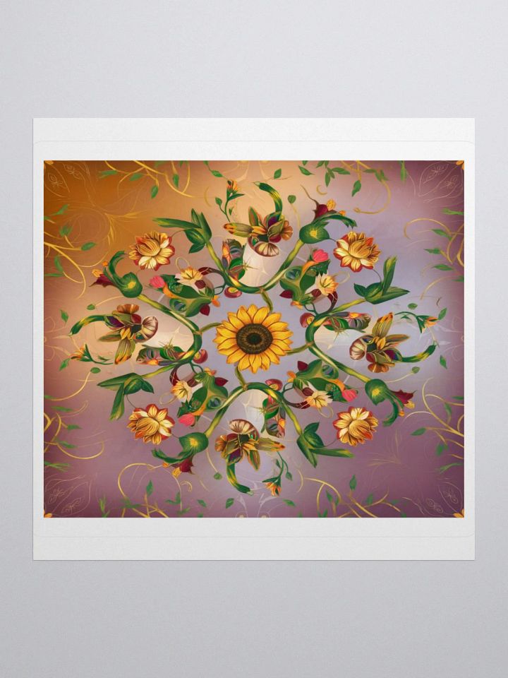 Vibrant Floral Mandala Sticker - Colorful Botanical Decal product image (1)