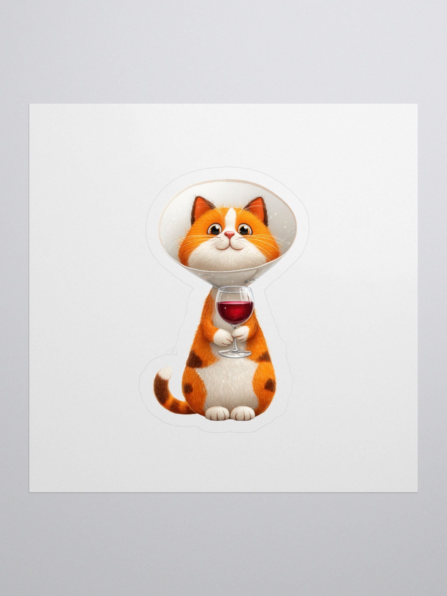 Sippin’ Through the Struggle: Calico Cat in a Cone with Cabernet product image (1)