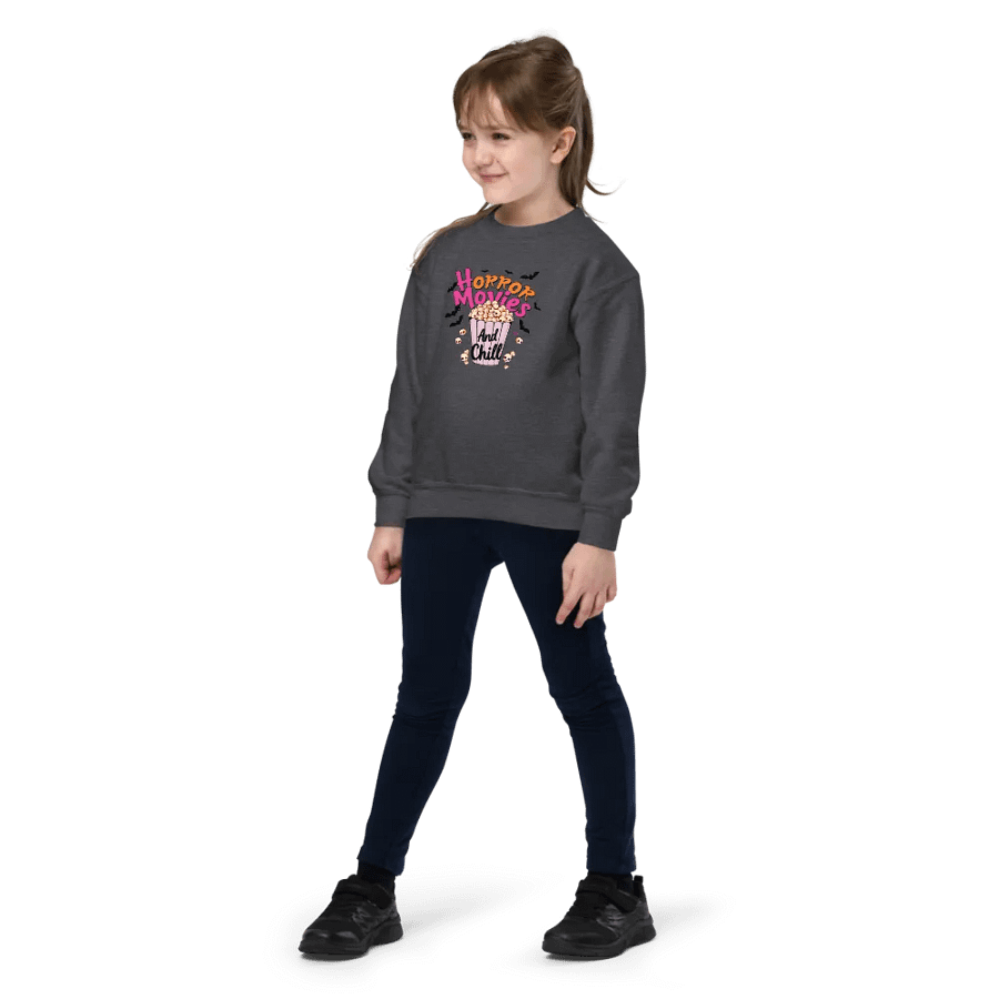 Horror Movies and Chill Popcorn Youth Sweatshirt product image (4)