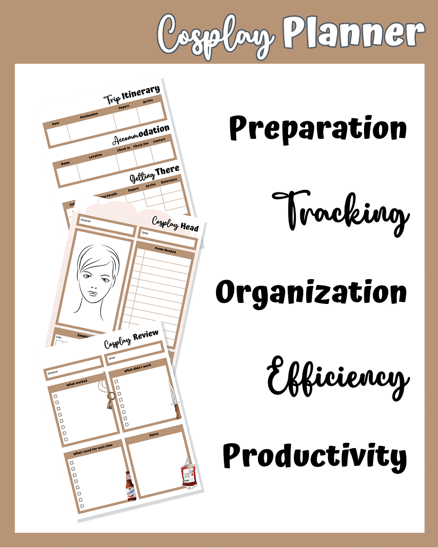 Monster Hunter Cosplay Planner – Brown Edition | 54-Page Printable PDF product image (4)