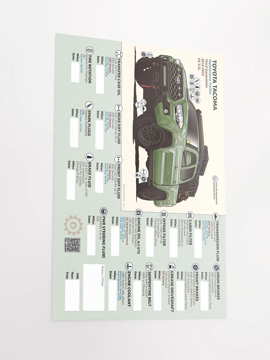 3rd Gen Maintenance Tracker v1.1 - Army Green product image (3)
