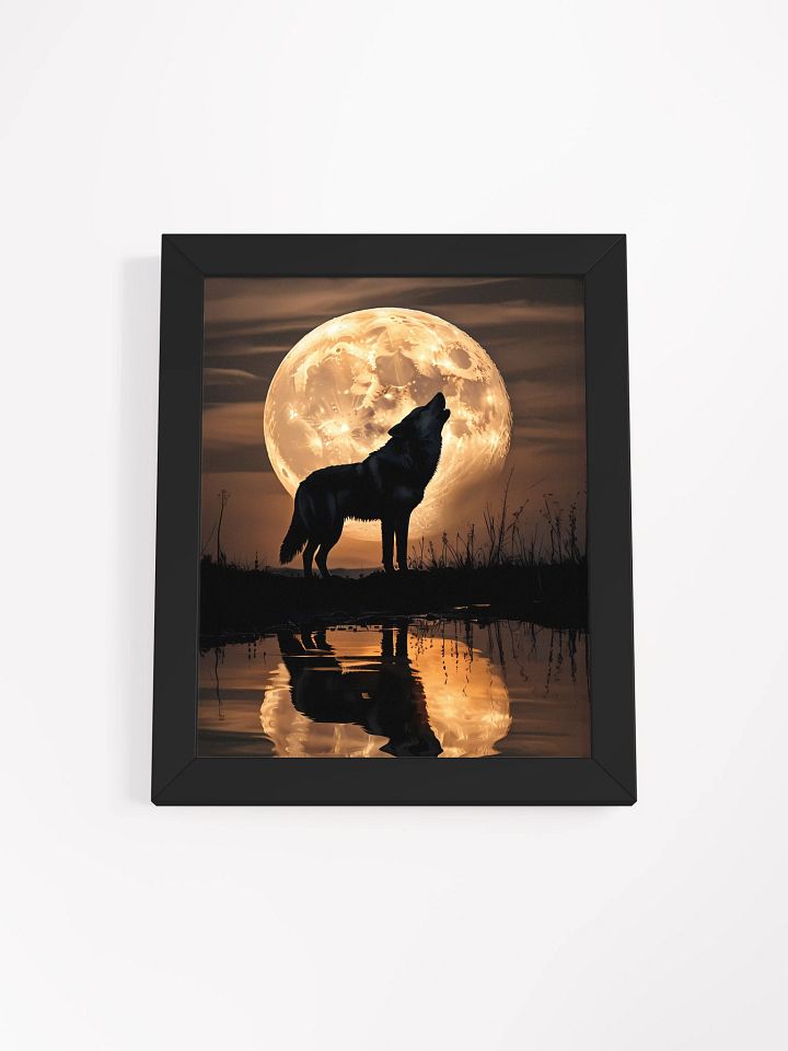 Howling Wolf Reflection Framed Poster product image (2)