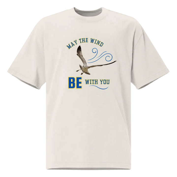 May the Wind Be With You Blue Text - Oversized T-shirt product image (7)