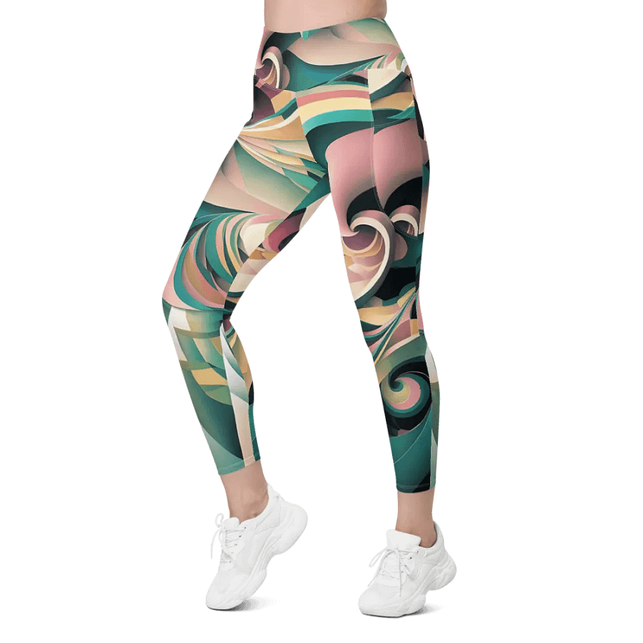 Abstract Lithographic Pattern Design Leggings with pockets - V6 product image (8)