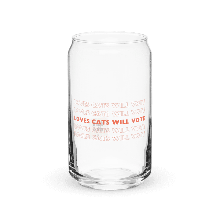 Loves Cats Will Vote Can-Shaped Glass product image (1)