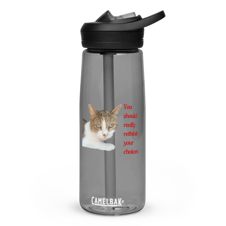 Reconsider Cat Message Water Bottle product image (1)