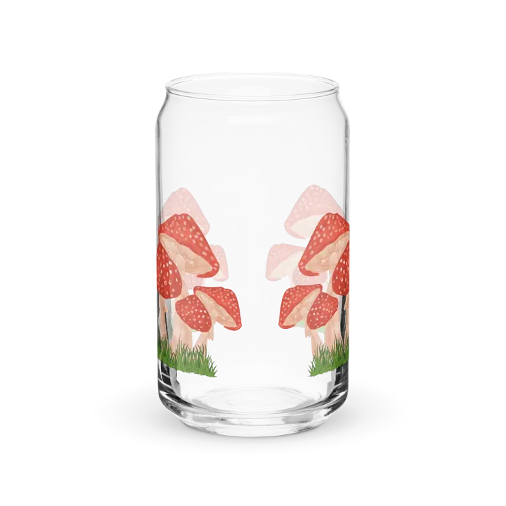 Mushroom Print Glass Can Cup With Or Without Lid product image (6)