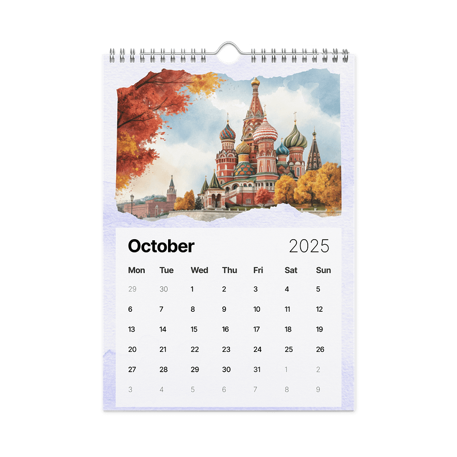 WORLD CAPITALS WATERCOLOR WALL CALENDAR 2026 product image (12)