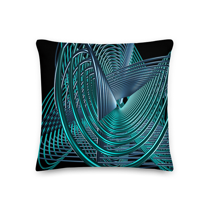 Oscilloscopic Dance 1+2 - Lissajous Figures Mathematical Art Pillow product image (2)