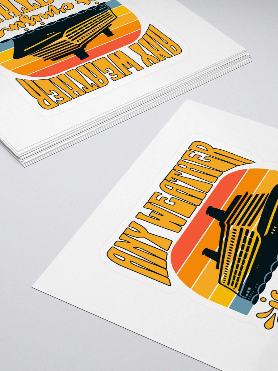 Any Weather is Cruising Weather Retro Sticker product image (4)