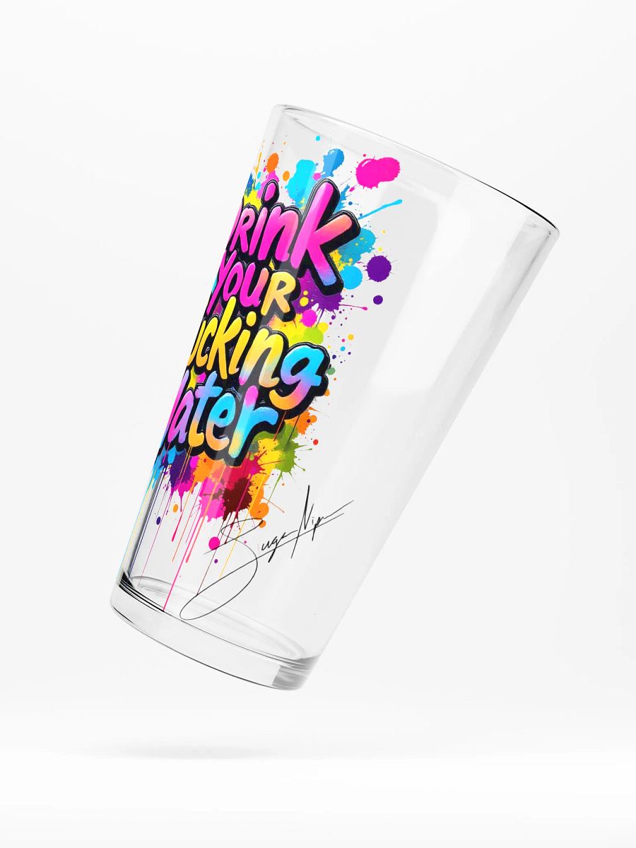 Graffiti-Style 'Drink Your Water' Pint Glass product image (5)