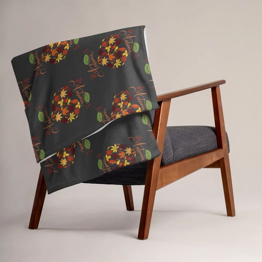 Autumn Leaf Heart Throw Blanket product image (15)