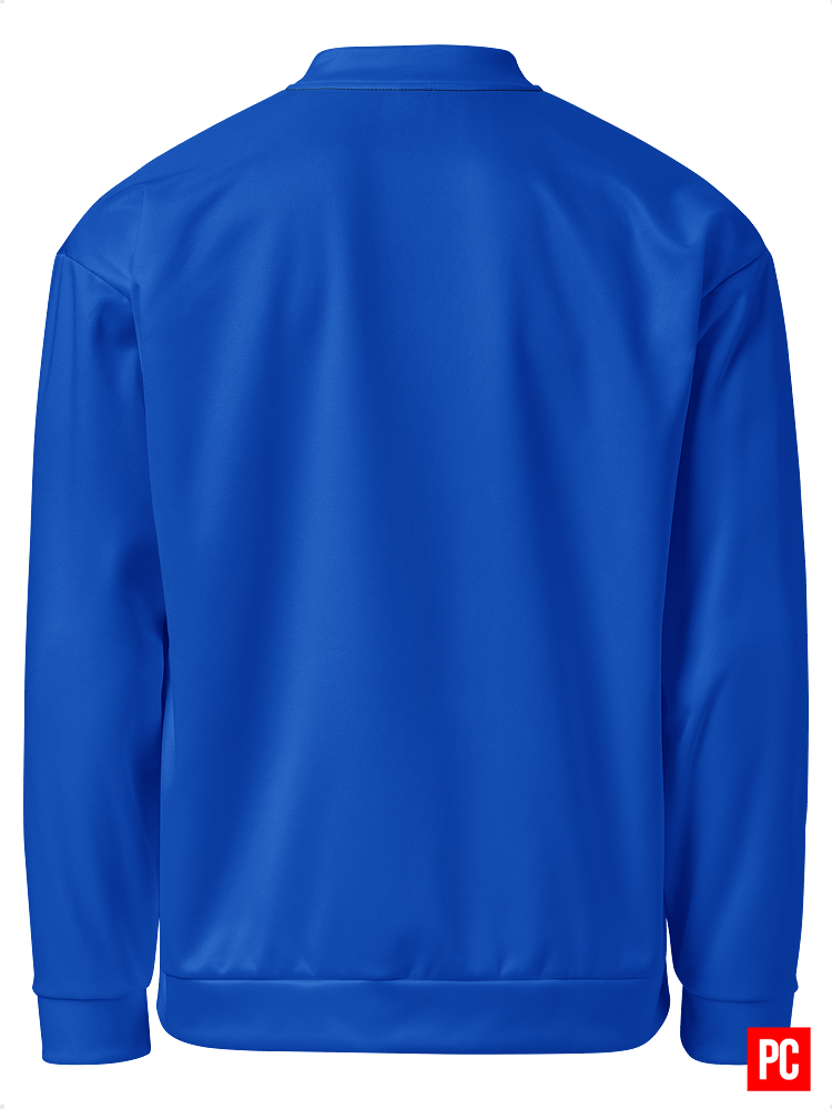 Plain Color Absolute Blue Bomber Jacket product image (2)