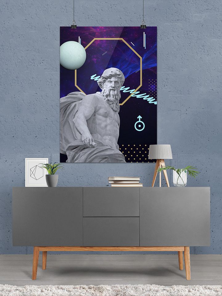 Synthwave Gods and Planets: Uranus (lat. Caelus) [synthwave/vaporwave/retrowave/cyberpunk] — aesthetic poster, retrowave poster, neon poster product image (2)