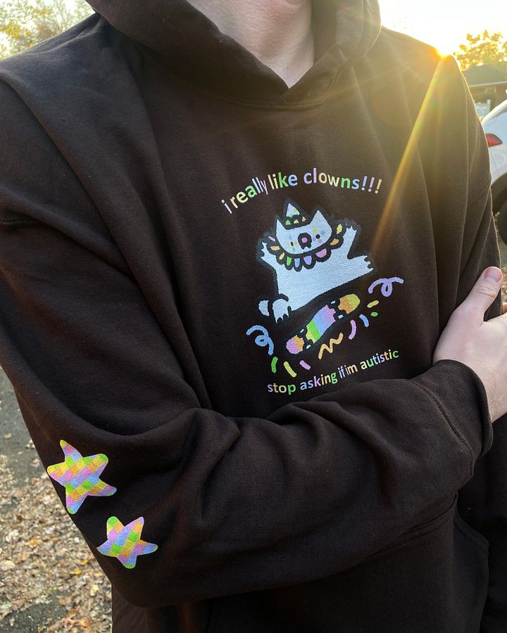 🌈autism clown hoodie🤎🩷🖤 product image (1)