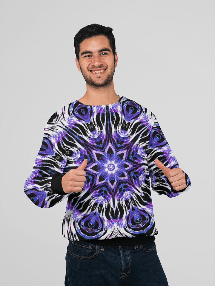 Abstract Symmetrical Purple and White Unisex Sweatshirt product image (1)