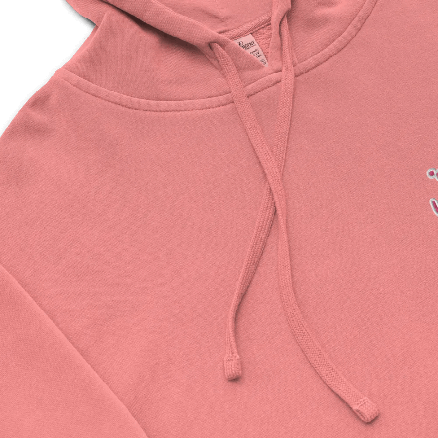 *not* mentally linear (L.C. pink bubble design) embroidered pigment hoodie product image (8)