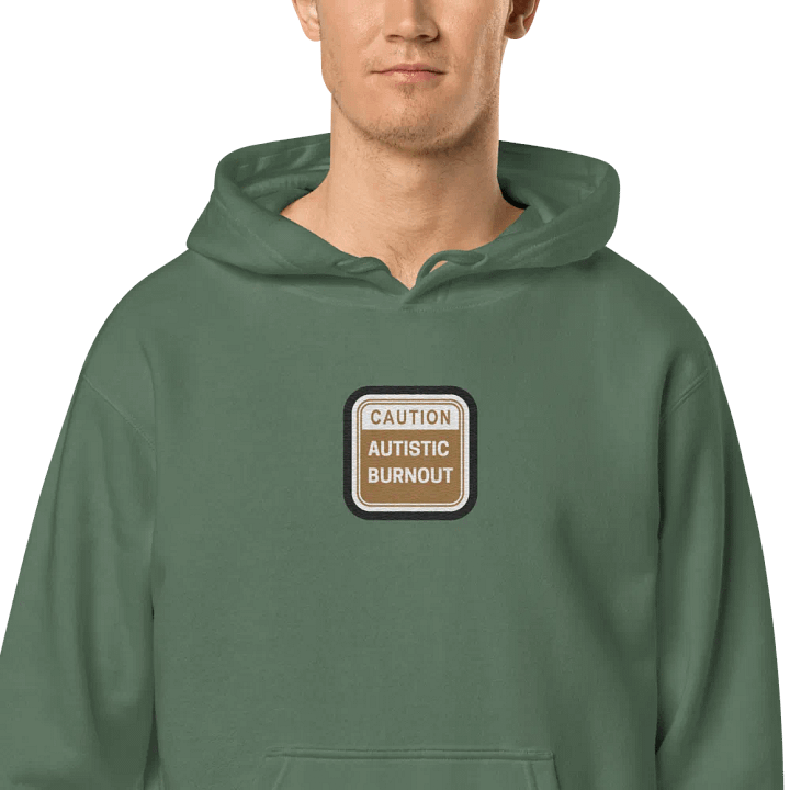 CAUTION: ASD BURNOUT embroidered pigment hoodie (brown bubble design 2) product image (2)