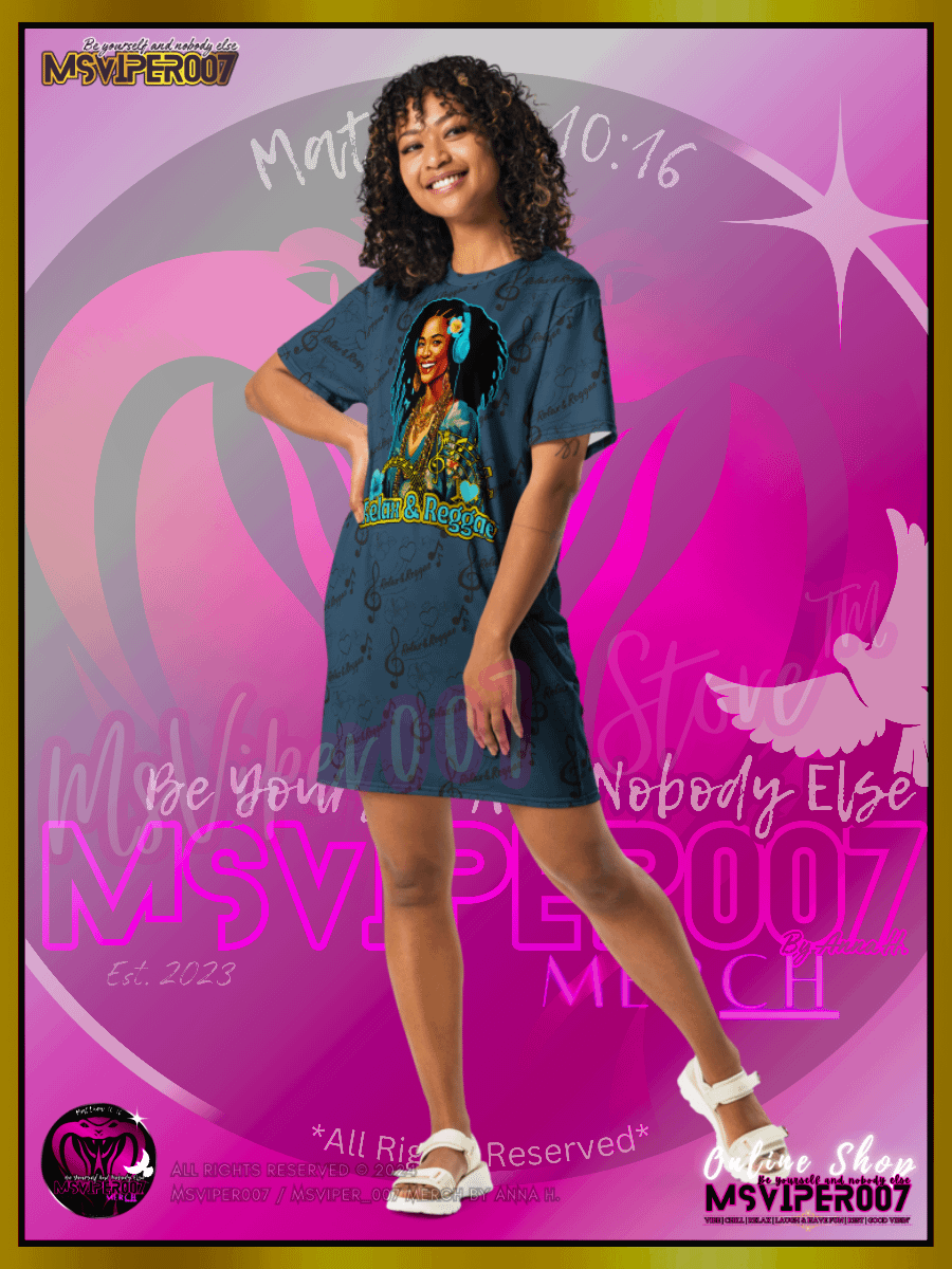 T-SHIRT DRESS - MSVIPER007'S "Relax & Reggae™ " (Deep Oasis/Tropics | V3 ) T-SHIRT DRESS BY ANNA H. product image (1)