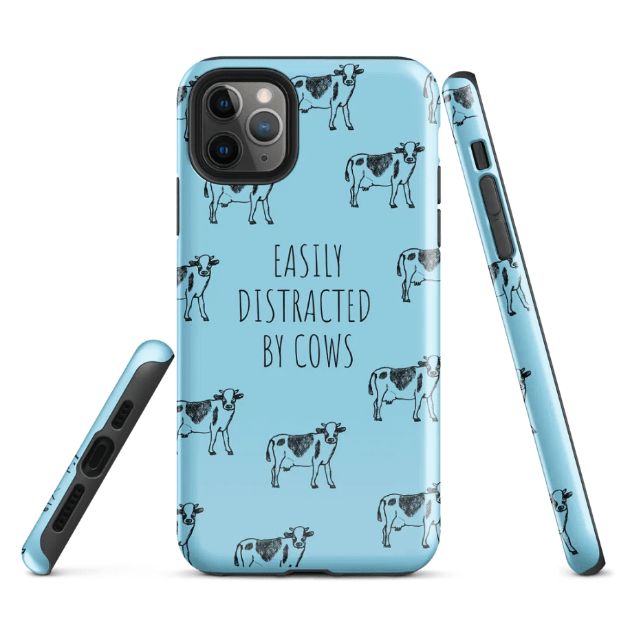 "Easily distracted by cows" blue case for iPhone® product image (2)