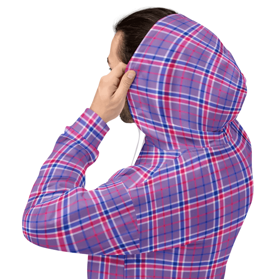 Lavender, Magenta, and Blue Plaid Hoodie product image (8)
