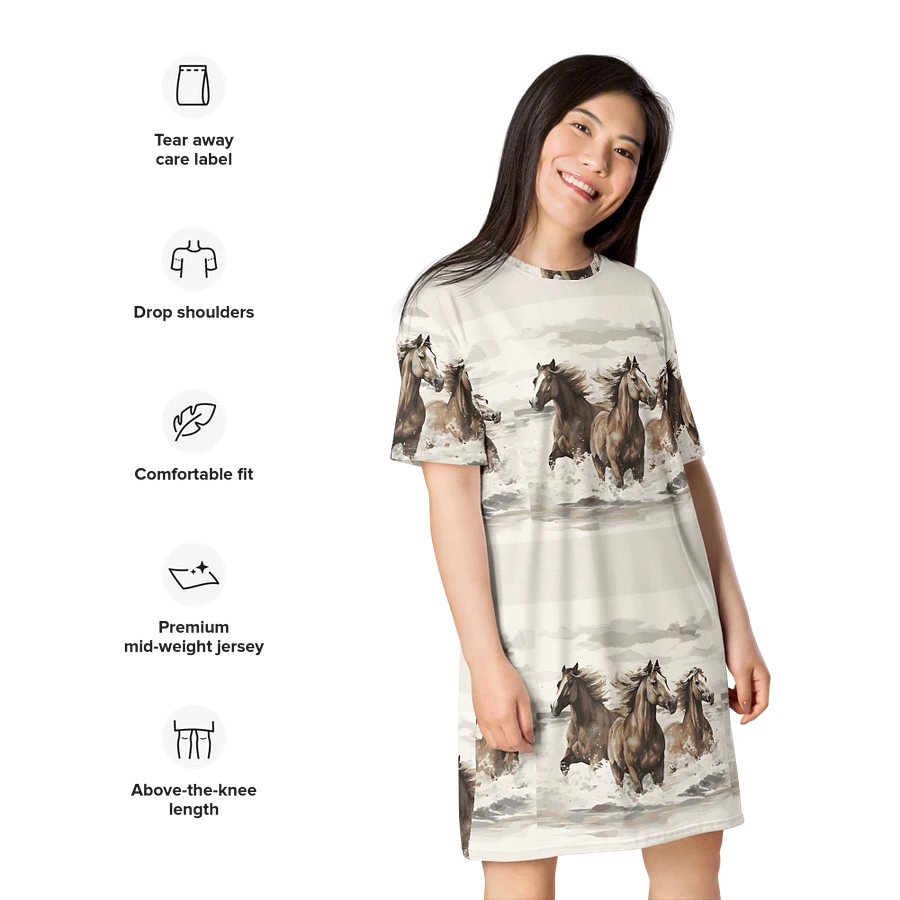 Galloping Grace Horse T-Shirt Dress product image (3)