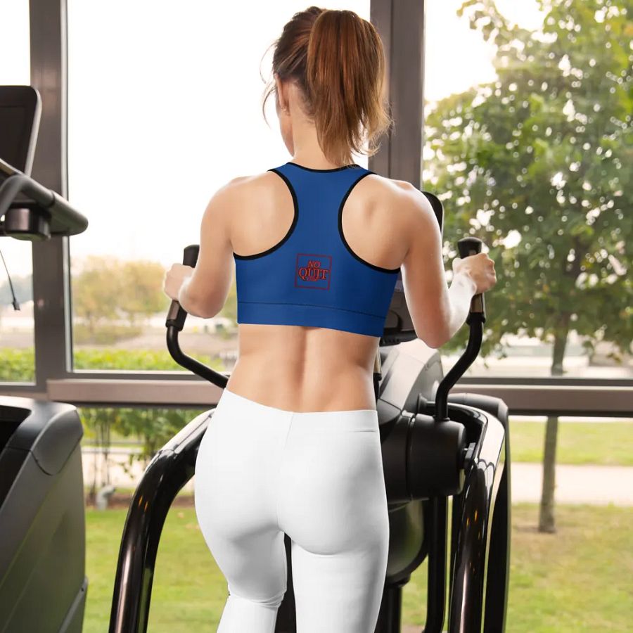 No Quit Club- Blue Moisture Wicking Sports Bra product image (6)