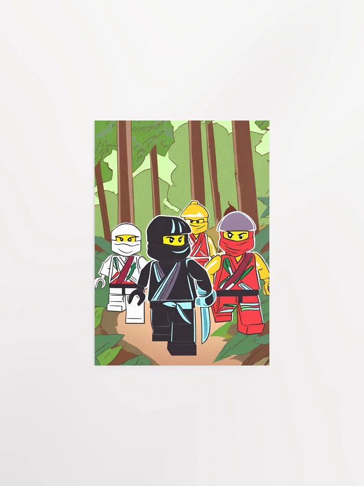 Ninja's in the Woods - wall art Boys Room - Ninja Poster - Ninjago inspired Wall Decoration for Boys product image (1)