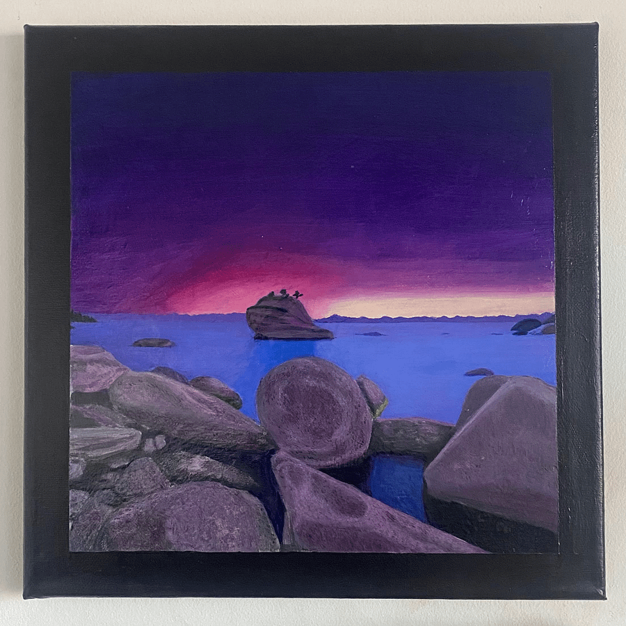 Boulder Sunset Serenity – Original Acrylic Landscape Painting on Wood Canvas product image (3)