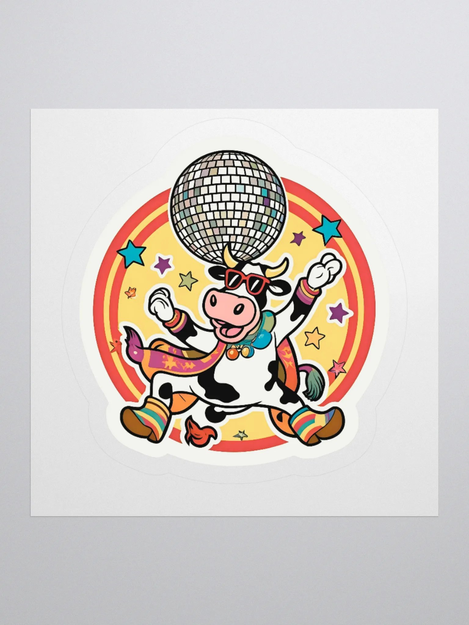 Disco Cow Kiss Cut Stickers product image (2)