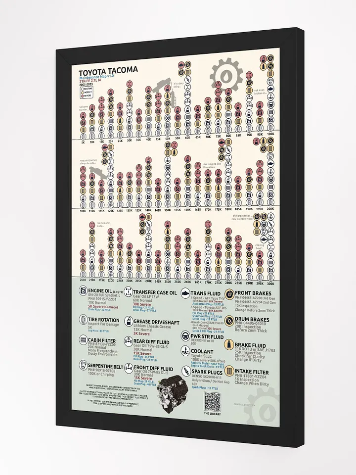 2.7L I4 2TR-FE TACOMA MAINTENANCE MAP - FRAMED product image (2)