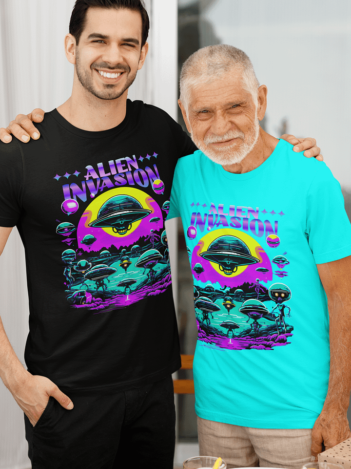 Neon Alien Invasion Super-Soft Tee product image (1)