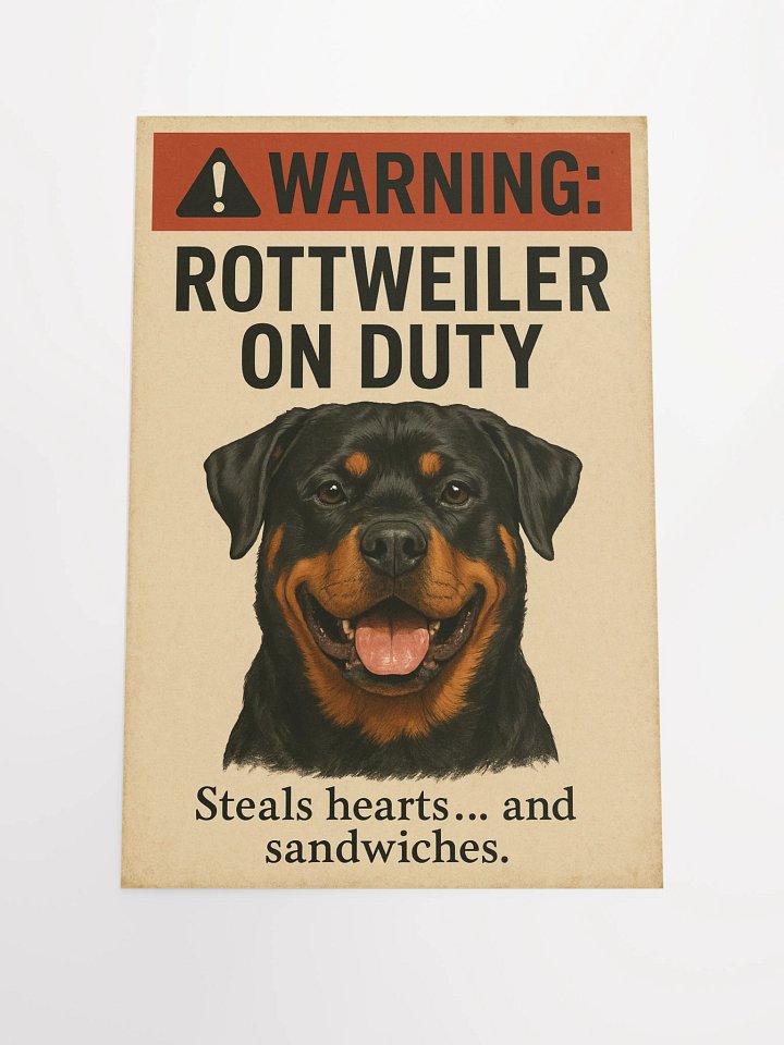 WARNING: ROTTWEILER ON DUTY Poster product image (2)