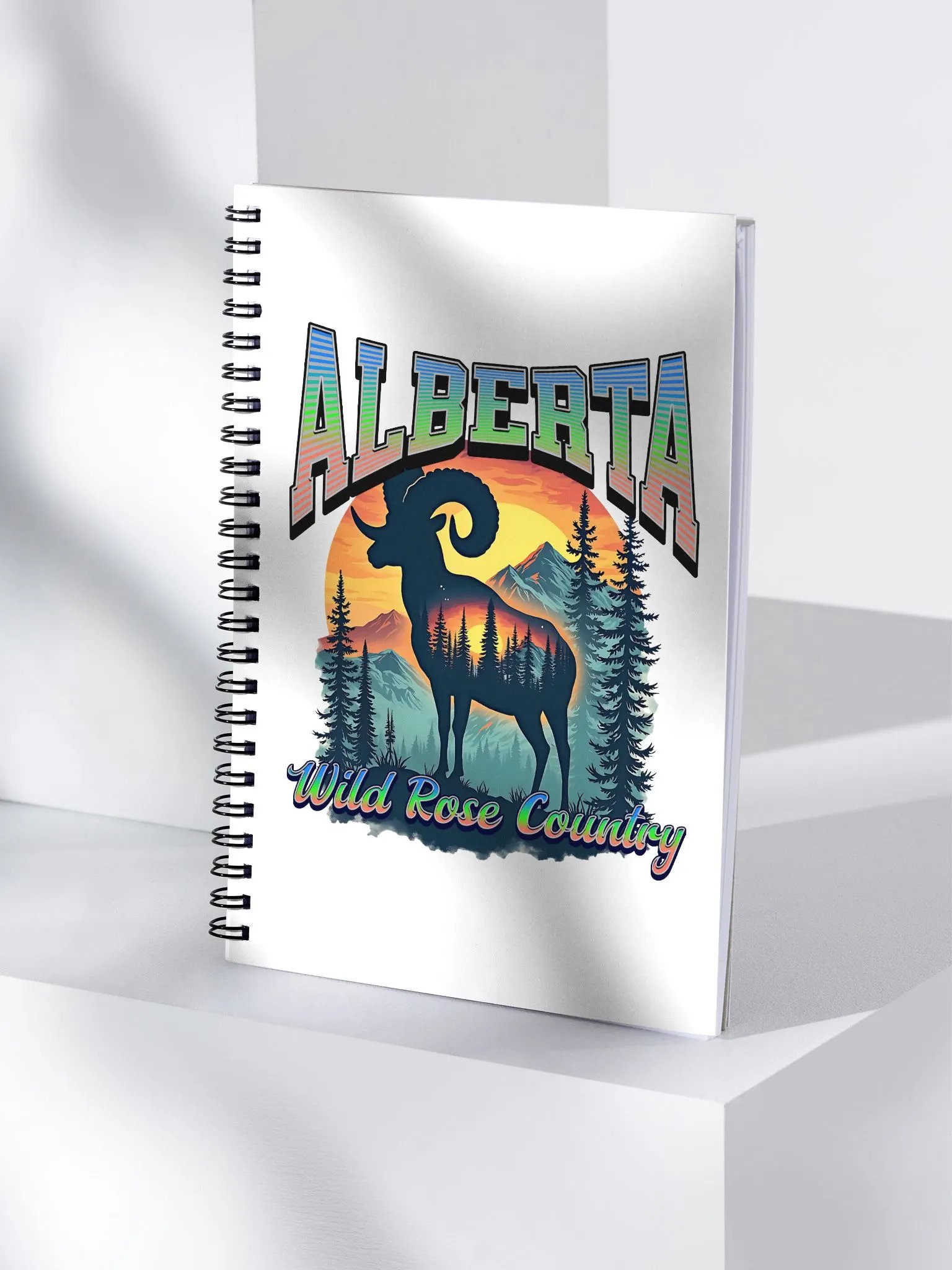 Alberta Wild Rose Country Rocky Mountain Bighorn Sheep Spiral Notebook product image (1)
