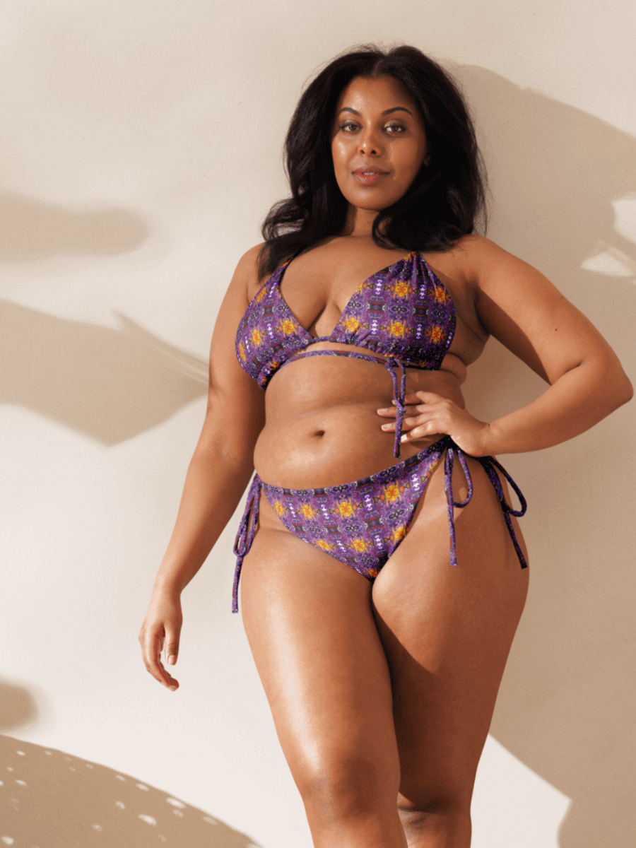 African Inspired Purple Bikini Set product image (1)