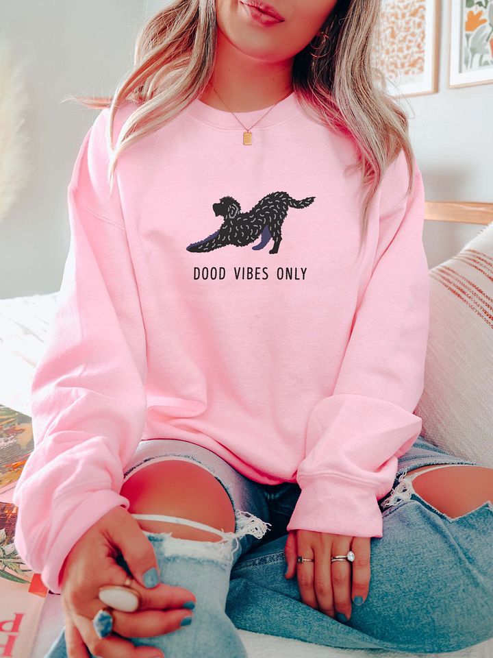 Dood Vibes Only Sweatshirt (Embroidered) of a Labradoodle(Black) product image (2)