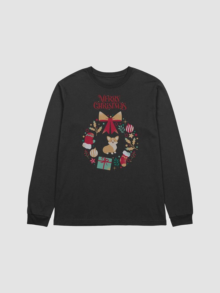 Merry Paws Christmas Corgi Long Sleeve Tee product image (3)