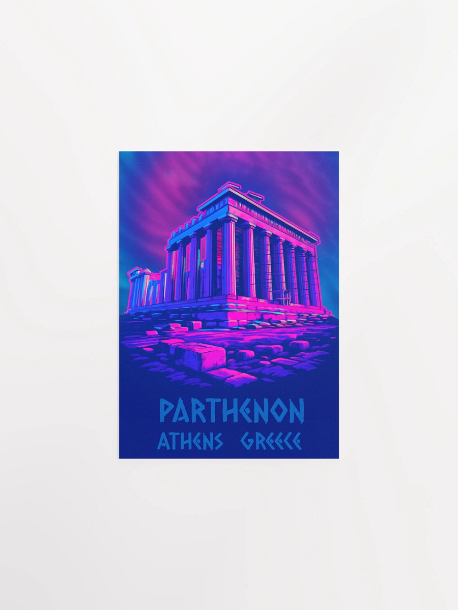 Vivid Parthenon Temple – Neon Y2K Greek Ruins Artwork Matte Poster product image (4)