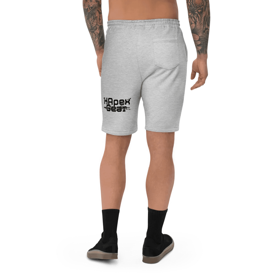 Black HApex Gear White Logo Men's Fleece Shorts product image (12)