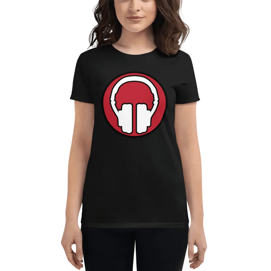 Women's Headphones Front | Tribe Back Print Gildan Middleweight T-Shirt product image (10)